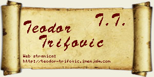 Teodor Trifović vizit kartica